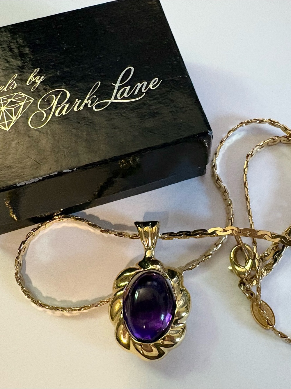Vintage Park Lane Purple Stone Gold-Tone Necklace
